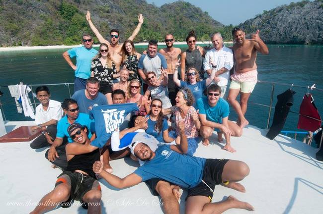 Group of divers aboard The Smiling Seahorse