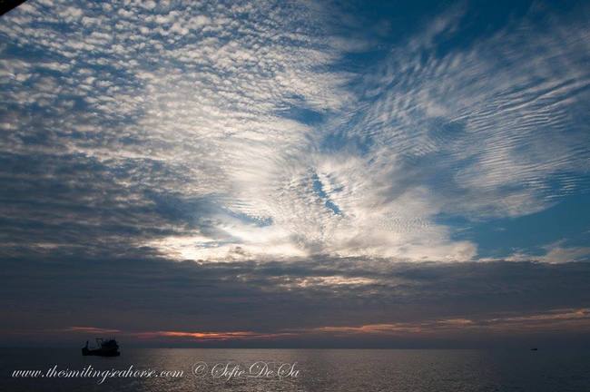 Beautiful dramatic sky over the sea